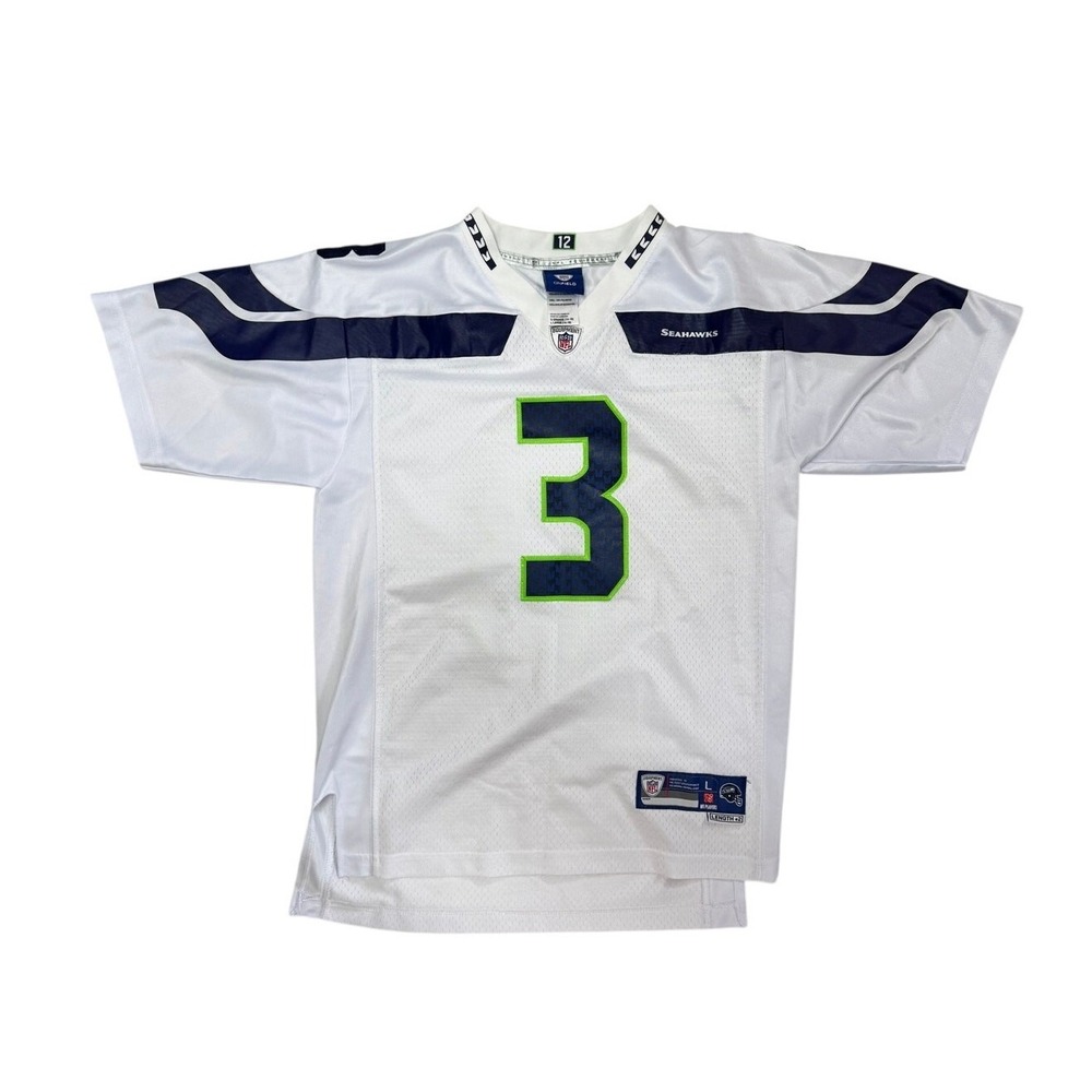 Seattle Seahawks Russell Wilson 3 Football NFL Nike Jersey Youth Large White +2